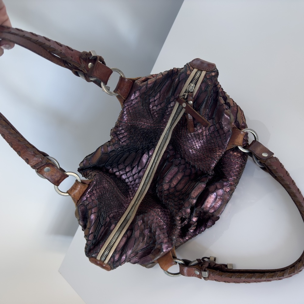 Dark Purple Pauric Sweeney Python Bag - image 2